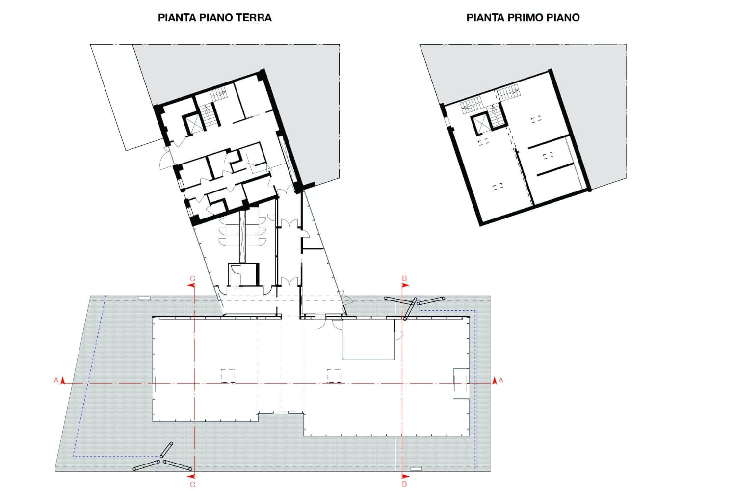 Piantina edificio Lattebusche di Sandrigo. Progetto Luca Rigoni Architetto.