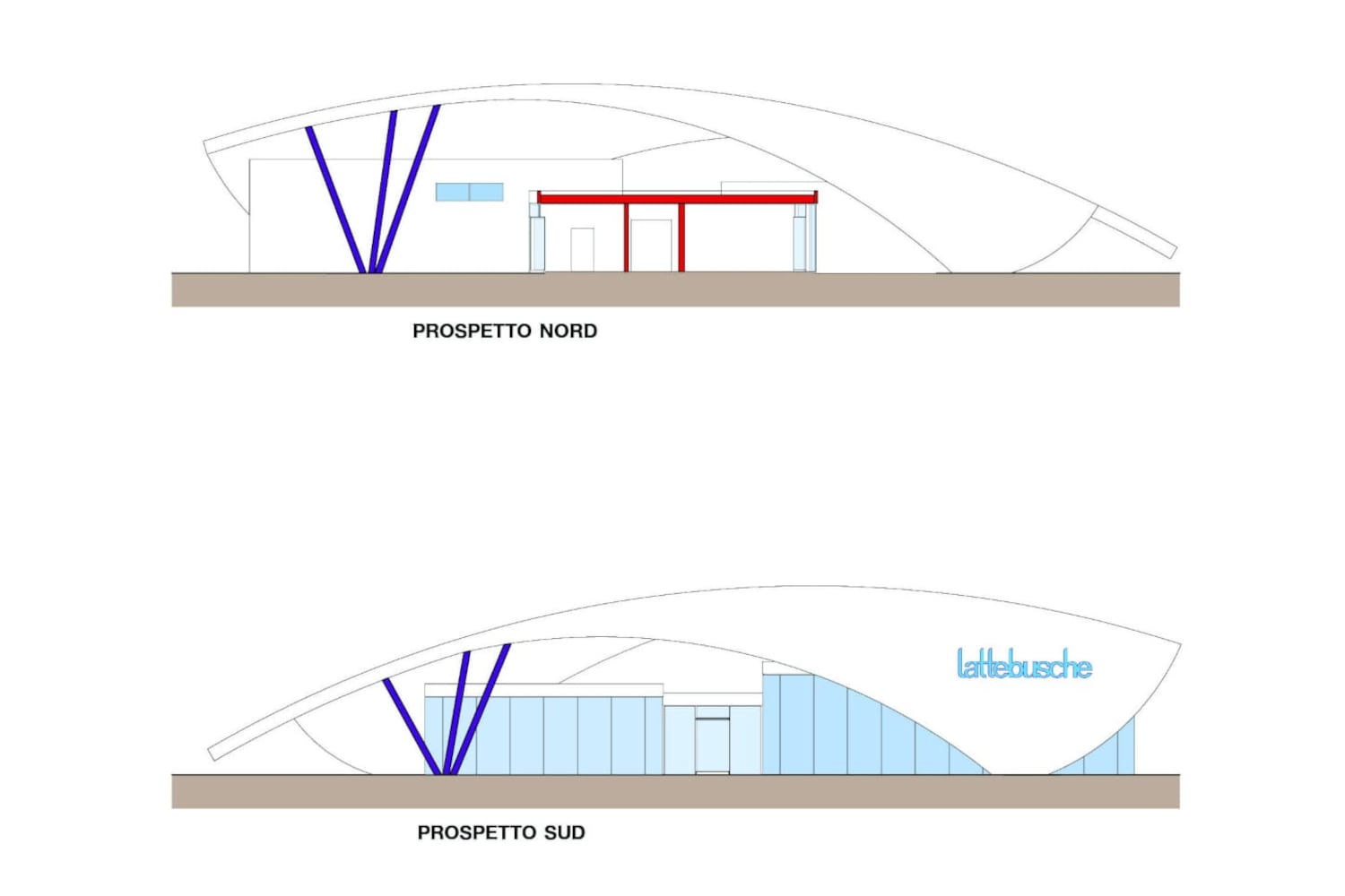 Prospettiva edificio Lattebusche. Progetto Luca Rigoni Architetto.