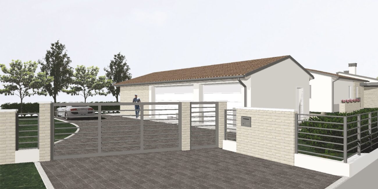 Rendering abitazione su un unico piano e, Casa Gastelli. Studio Luca Rigoni, Vicenza, Italia.