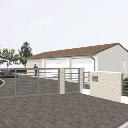 Rendering abitazione su un unico piano e, Casa Gastelli. Studio Luca Rigoni, Vicenza, Italia.