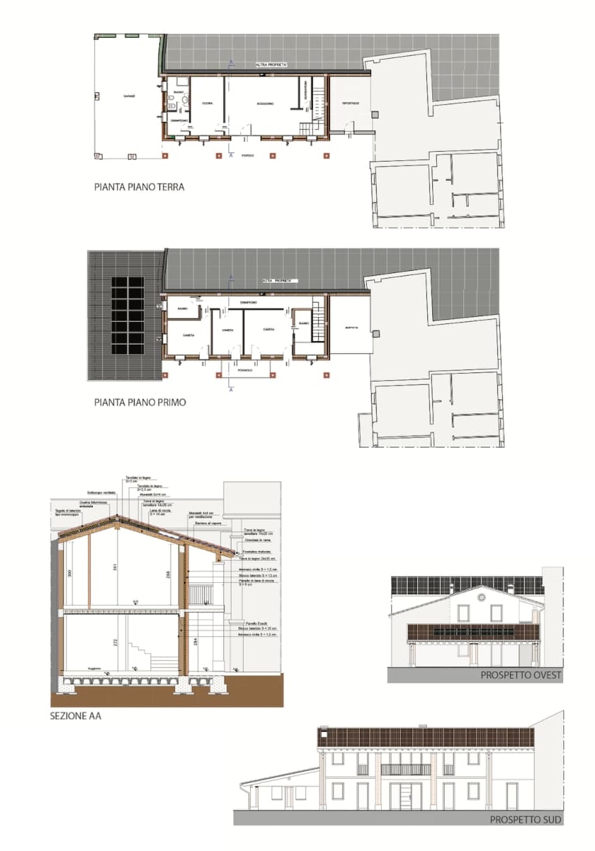 Riqualificazione di un ex fabbricato rurale in unità residenziale, Casa Ceroni, piantina. Luca Rigoni Architetto.