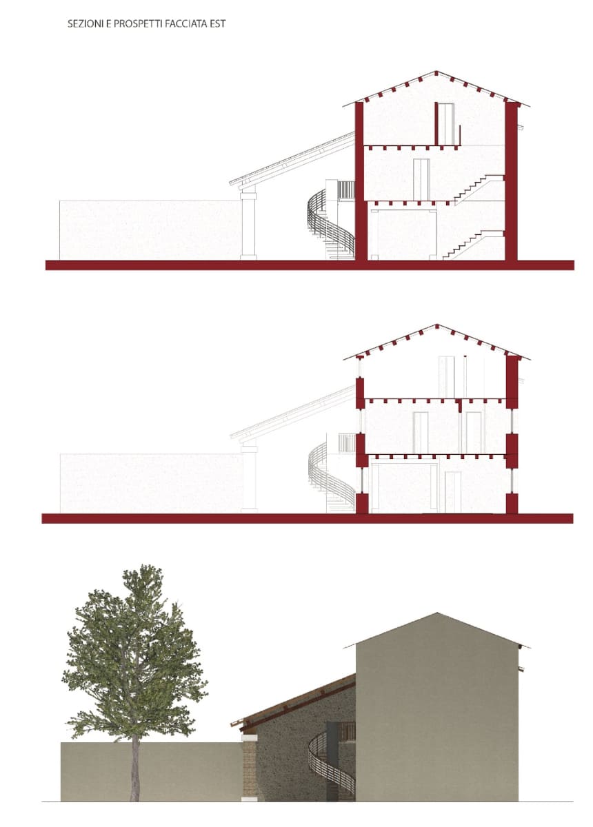 Ristrutturazione edificio rurale. Studio di architettura a Bressanvido, Vicenza.