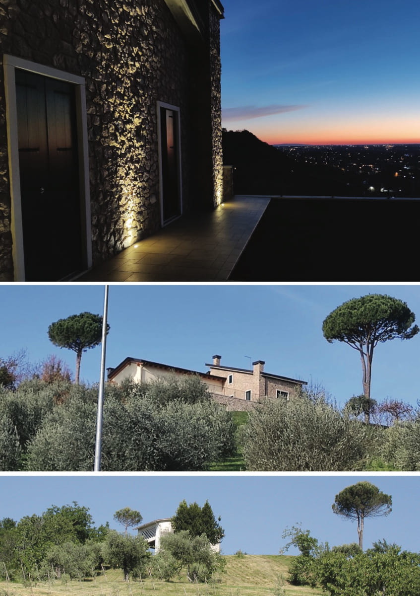 Ristrutturazione edificio agricolo in Villa privata in collina con rivestimento in pietra.