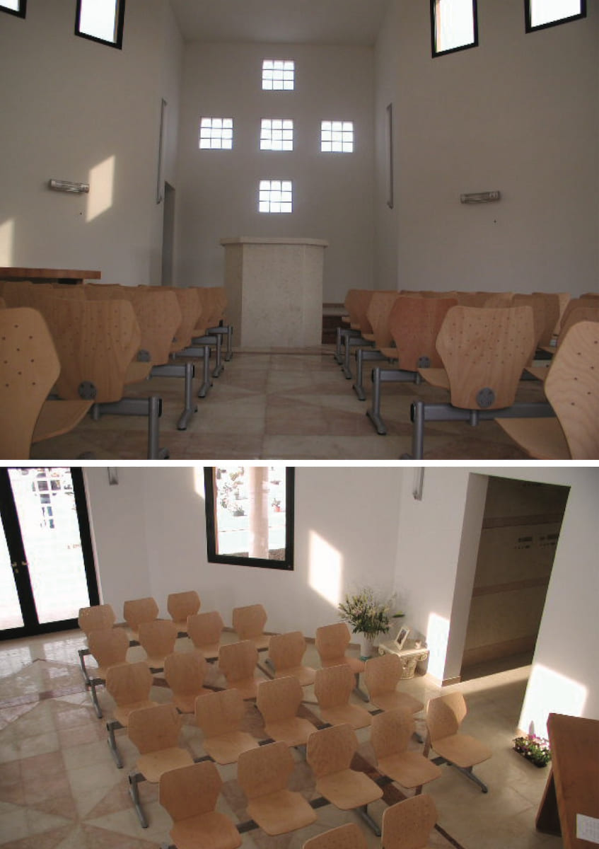 Cappella pubblica, interno. Luca Rigoni architetto a Bressanvido, Vicenza