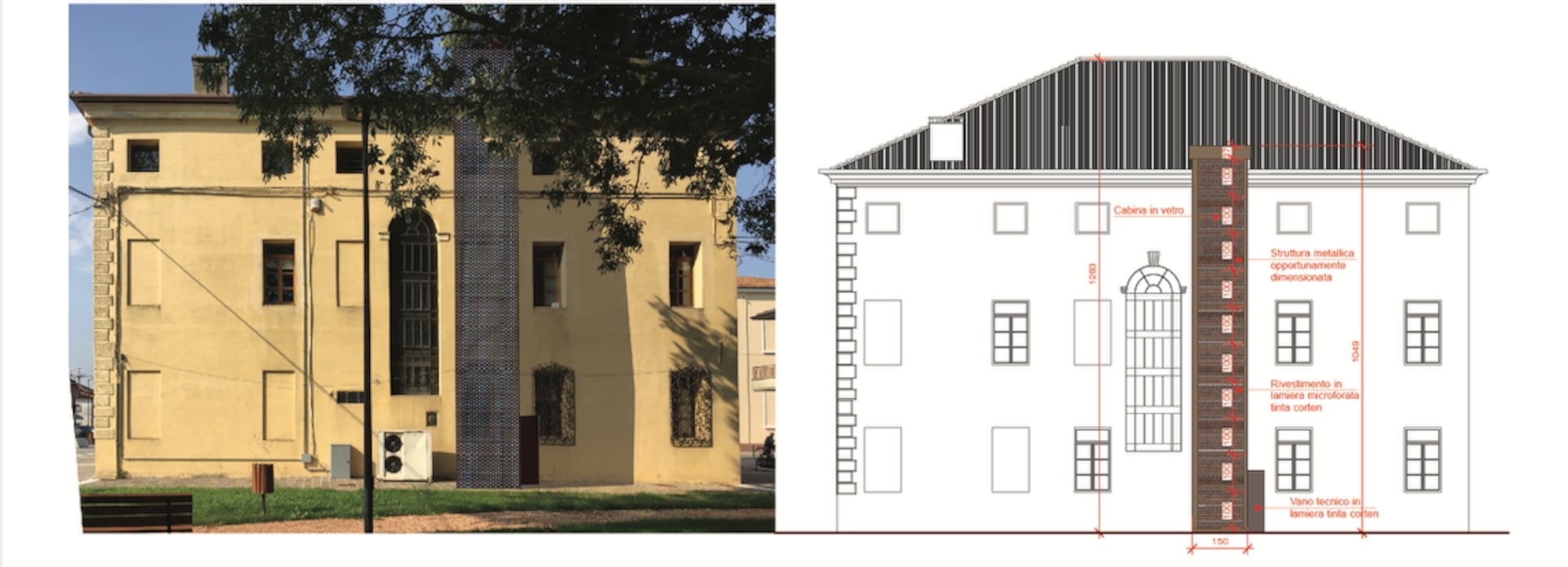 Intervento per sede comunale Bressanvido. Luca Rigoni, opere Pubbliche in Veneto