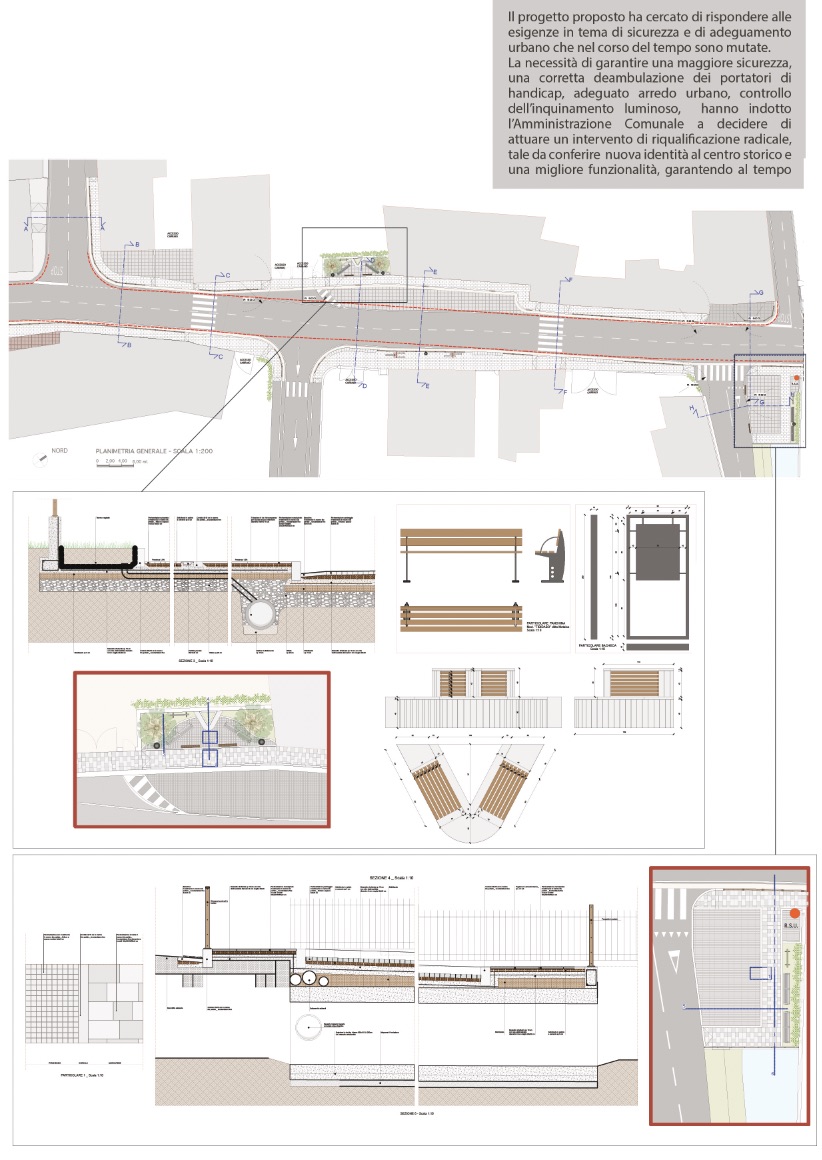 Riqualificazione centro storico con intervento su illuminazione, arredo urbano e sicurezza.