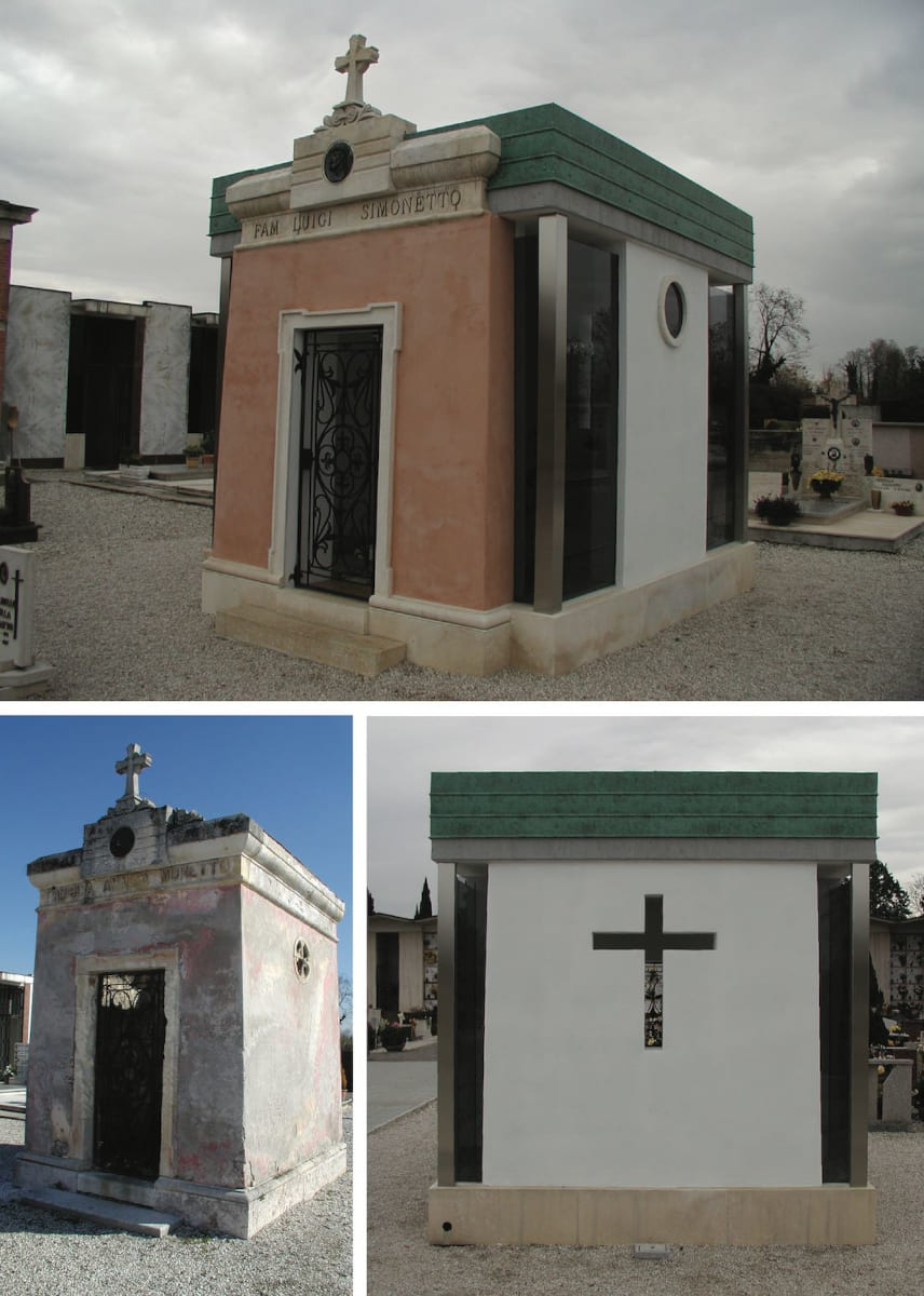 Rinnovamento cappella cimiteriale privata, esterno. Luca Rigoni architetto, Bressanvido, Veneto.